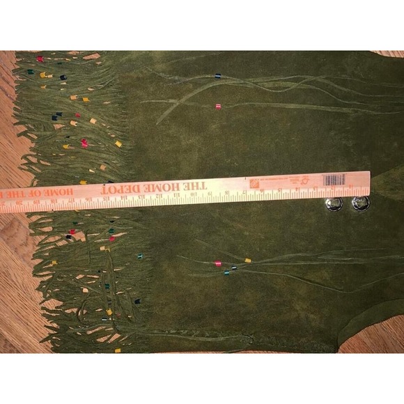 Vintage/ Retro / Groovy Handmade Leather Vest With Fringe , Concho’s & Beads - Picture 11 of 16